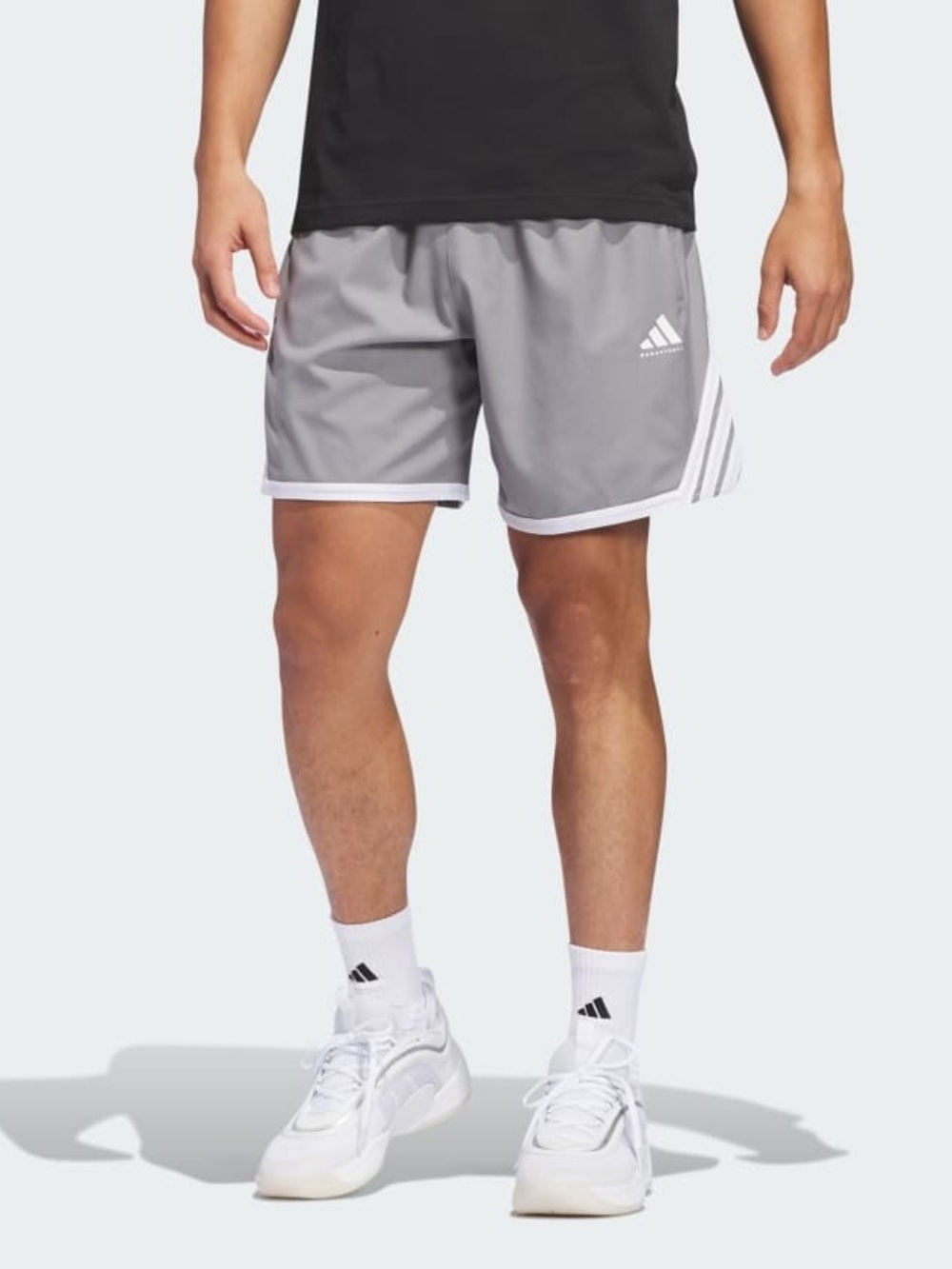 adidas Crazy Lite Basketball Shorts Men L Grey Three White NWT Climacool